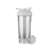 Blender Bottle 蛋白粉摇摇杯运动水杯 大容量塑料杯子带刻度奶昔杯高颜值搅拌杯 Strada款tritan白色 828ml