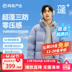 网易严选 热吐司Pro 男女同款 90%鸭绒三防零压短款羽绒服 立领纯色 4122681