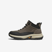 他她（TATA）2025冬时尚简约百搭男士靴高帮真皮户外运动鞋VPU01DD5 灰/黑（绒里） 43