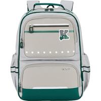 卡拉羊（KALA·Y）防下坠减负风琴书包小1-6年级轻便减负双肩包 【胡杨绿】防水基布拉链 18L【1-3年级】