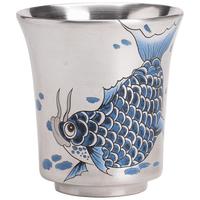 苏氏陶瓷（SUSHI CERAMICS）鎏银主人杯银龙鱼包银闻香杯非遗大师郑文强带礼盒功夫茶杯