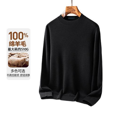 PLUS会员、今日必买：杉杉 重磅510g 100%纯羊毛 半高领针织毛衣  多色可选