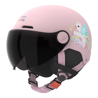 绿源电动车3C儿童头盔可爱卡通萌趣3-12岁宝宝头盔 小马宝莉-粉色-【短晒镜】 【不带护耳】