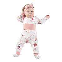 OUYUN 欧孕 宝宝高腰哈衣套装婴儿纯棉高腰护肚秋裤儿童保暖 森林乐团 66cm