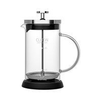 CLITON玻璃法压壶手冲咖啡壶 家用咖啡机咖啡过滤网过滤杯法式滤压壶 玻璃法压壶 350ml