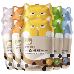 喔喔 猫条猫零食 成猫通用猫湿粮 猫草鸡肉金枪鱼蛋黄 营养肉条 共10袋