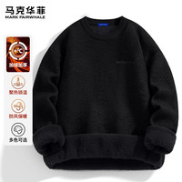 马克华菲（MARK FAIRWHALE）重磅男士圆领毛衣秋冬季一体绒针织衫加厚休闲百搭修身显瘦款 【一体绒】-黑#JMK反差字 M