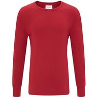 Calvin Klein内衣秋冬男士休闲简约圆领柔软舒适ck弹力家居打底保暖内衣秋衣 XKG-上衣-朱砂红 M