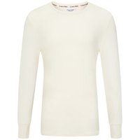 Calvin Klein内衣秋冬男士休闲简约圆领柔软舒适ck弹力家居打底保暖内衣秋衣 101-上衣-象牙白 L