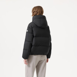 坦博尔 羽绒服女短款2025冬季时尚舒适简约纯色百搭保暖外套 黑色 XS