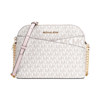 MICHAEL KORS MK女包JET SET TRAVEL老花单肩斜挎链条包 中号香草/浅粉