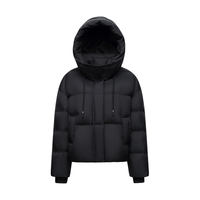 雪中飞2025冬羽绒服女短款时尚韩系休闲连帽百搭保暖面包服 黑色|8056 S /160/84A