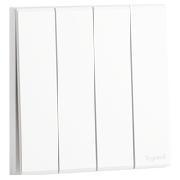 罗格朗开关插座面板家用86型画采陶瓷白暗装usb一开双控5孔多孔电源插座 四开双控开关