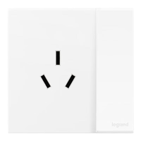 罗格朗开关插座面板家用86型画采陶瓷白暗装usb一开双控5孔多孔电源插座 一开单三孔16A（空调插座）