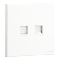 罗格朗开关插座面板家用86型画采陶瓷白暗装usb一开双控5孔多孔电源插座 二位电脑插座（五类）