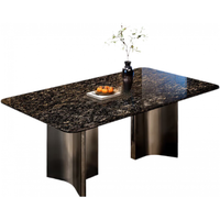 蓝铂丽天然奢石餐桌家用高级铂金钻奢石饭桌轻奢高端长方形餐桌多人实用 奢石餐桌  1.4x0.8x0.75m