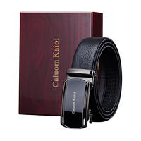 Caluom Kaiol品牌皮带男自动扣轻奢真皮腰带商务男士裤带父亲节送爸爸 【专柜礼盒】8027A轻奢银色/外穿式 115cm -130cm默认(可修剪)