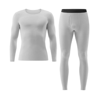 蕉内热皮502++男女士保暖内衣套装7A抗菌加厚秋衣秋裤秋冬季打底衫 【男】浅灰 XL