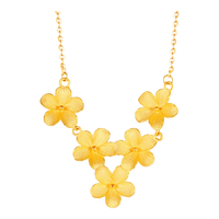 金至福繁花黄金项链女士结婚足金吊坠套链礼盒 约6.6克（多退少补）