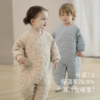 新生儿婴儿衣服冬季夹棉加厚保暖连体衣初生儿棉衣秋冬宝宝棉袄