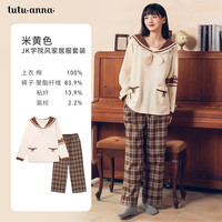 tutuanna 印花长袖情侣家居服套装居家服长袖睡衣 27172039