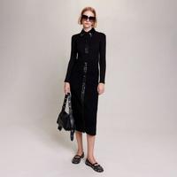 maje 冬季女士时尚小香风针织半裙修身A字裙长款针织半裙