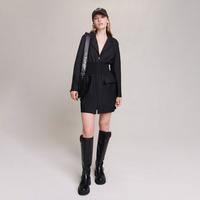 MAJE 冬季女士收腰长袖西装风衬衫式连衣裙短裙气质通勤