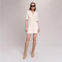 MAJE 秋冬【明星同款】女装V领短款小香风针织连衣裙