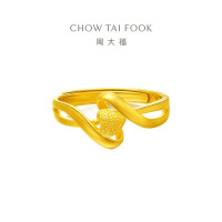 周大福 黄金戒指 大版 守护真心 开口戒指(工费180)约3.55g F197123