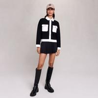 MAJE 冬季女士撞色经典小香风千金感针织开衫外套毛衣上衣