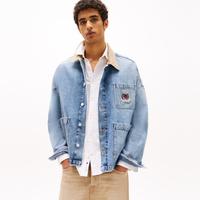 TOMMY HILFIGER 汤米·希尔费格 Tommy Jeans美式复古撞色翻领宽松底特律牛仔外套