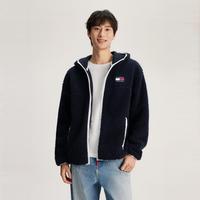 TOMMY HILFIGER 汤米·希尔费格 Tommy Jeans 男装仿羊羔绒刺绣连帽夹克