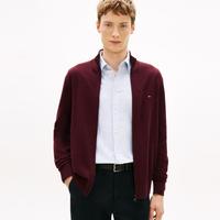 TOMMY HILFIGER 【棉羊绒混纺】Tommy Hilfiger男商务立领针织夹克开衫外套