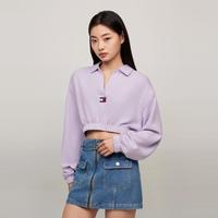 TOMMY HILFIGER Tommy Jeans女复古潮流美式街头V字POLO领性感辣妹短款卫衣