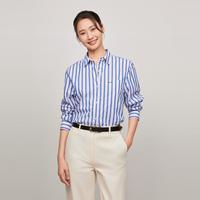 TOMMY HILFIGER 【宽松条纹】TommyHilfiger女轻薄商务休闲通勤长袖衬衫外套
