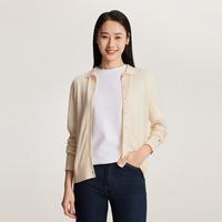 TOMMY HILFIGER TommyHilfiger女含桑蚕丝时尚简约合身翻领针织开衫毛衣外套