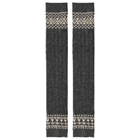 良朴【秋】护腿长筒袜套女过膝袜腿套秋冬加厚毛线高筒保暖袜套 55cm提花深灰