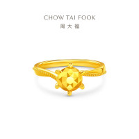 周大福 黄金戒指 六爪钻石造型 (工费520)13号 约4.35g EOF1857