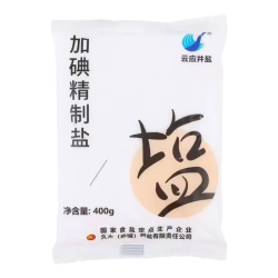 久大 精制食用盐400g 盐巴井矿盐炒菜调味无污染食盐 久大云应井盐-加碘 400g*1袋