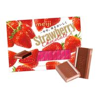 明治 meiji 钢琴草莓巧克力盒装26片120g(代可可脂) 38节