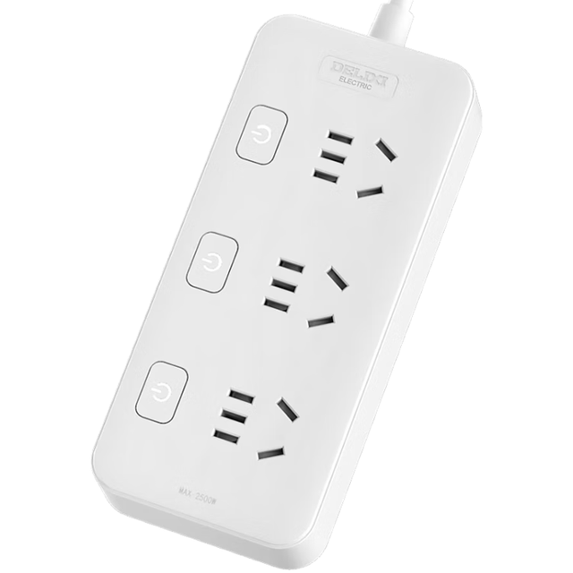 德力西 国标分控带开关插座/插排/排插/插线板/插板/接线板/拖线板  3位分控全长1米（） 分控3位1米