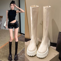 长筒靴女2025年秋冬季加绒瘦瘦靴显瘦马丁弹力高筒骑士长靴子