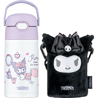 THERMOS 膳魔师 儿童吸管杯套保温杯316L不锈钢杯手提畅吸杯轻量便携 TCKL 库洛米 350ml