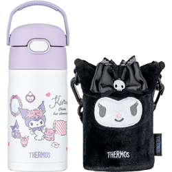 THERMOS 膳魔师 儿童吸管杯套保温杯316L不锈钢杯手提畅吸杯轻量便携 TCKL 库洛米 350ml
