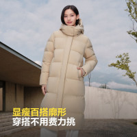 移动端、保暖服饰、京东百亿补贴：波司登 冬季羽绒服女款长款可脱卸帽加厚冬新国标90绒商场同款修身外套