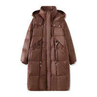 LILY 黑科技火山岩蓄热锁温釉彩羽绒国风连帽被子款长羽绒服女