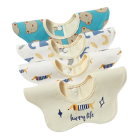 爱贝迪拉 口水巾婴儿围嘴宝宝纯棉360度旋转 4条装