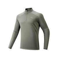 安踏（ANTA）零压T丨加绒针织长袖上衣秋冬季男商务通勤速干半拉链立领T恤 微熏绿-5 L (男175)