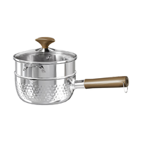 OOU雪平锅一人食日式小锅 家用不锈钢不粘锅辅食锅热牛奶煮泡面汤锅 雪平锅(含蒸笼) 18cm