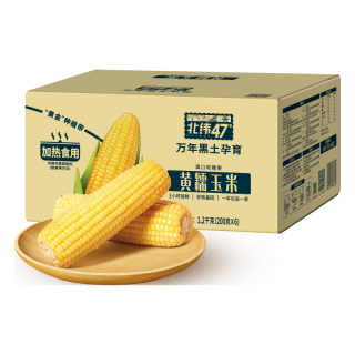 北纬47° 北纬47度黄糯玉米2.8斤(约240g*6根) 东北黏鲜玉米 真空包装 早餐代餐减脂